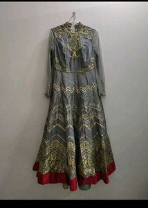 Amazing Partywear Gown With Stylish Back Design