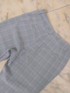 Gray Plaid Ankle Pants