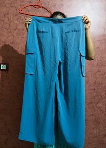 Blue Plazzo Cargo Pant