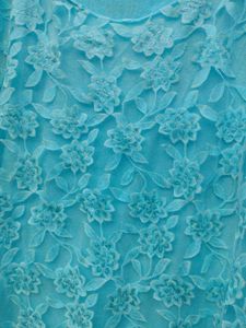 Blue Floral Lace Glitter Top