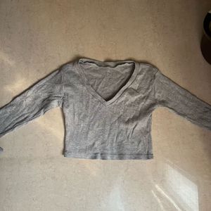 Gray Long Sleeve Top