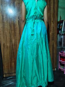 Elegant Teal Embroidered Dress