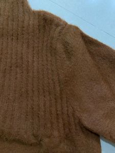 Cozy Brown Knit Pullover Dress