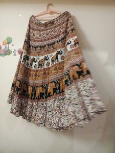Elephant Print Boho Skirt