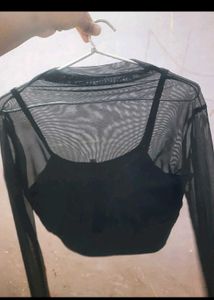 Sheer Black Crop Top