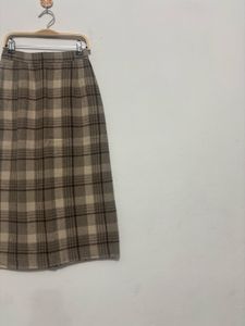 Back Slit Plaid Skirt