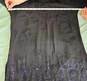 Elegant Black Chikankari Embroidered Kurta