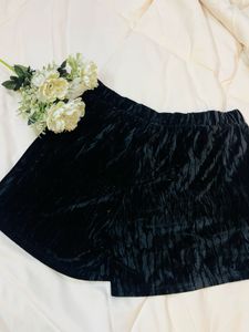 Black Velvet Mini Skirt