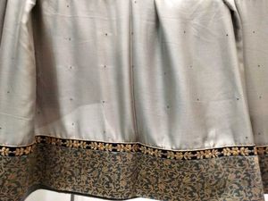 Elegant Grey Navy Blue Saree
