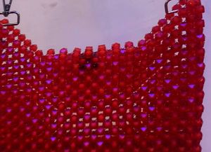 Red Beaded Handbag