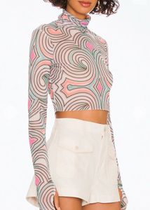 AFRM Zadie Turtleneck Mesh Top