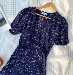 &amp; Other Stories Navy Blue Wrap Around Dress