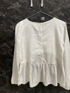 White Lace Peplum Top