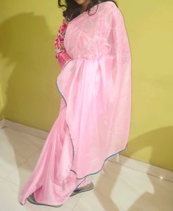 Pink Chiffon Saree