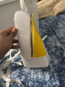 Yellow &amp; White Backpack