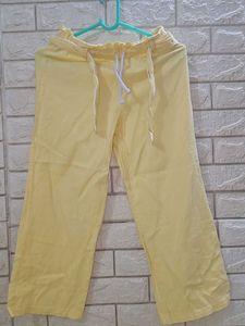 Yellow High-Waisted Wide Leg Pants