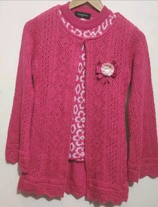 Rose Color Winter Sweater For 8-9 Year Girl
