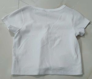 Zudio White Cropped Top