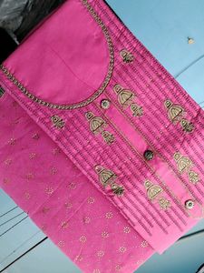 Unstitched 3pcs Partywear Suit