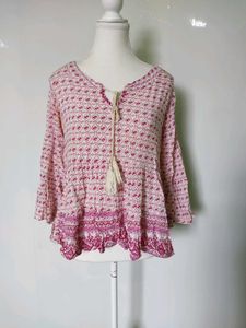 Pink Printed Tops
