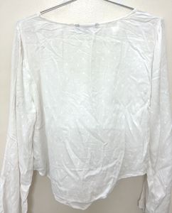 White Tie-Front Top