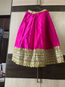 Lightweight Pink Cotton Silk Lehenga with Mirror &amp;