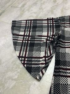 Checked Top with Flared Sleeves