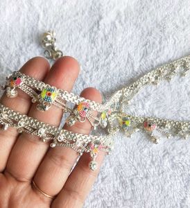 Pure Silver Anklets with Bells