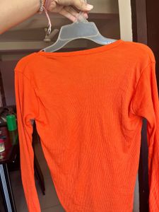 🔥Bright Orange Ribbed Top🔥