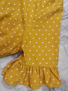 Cute Mustard Polka Dot Top