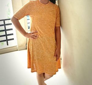 Yellow Knit Mini Dress