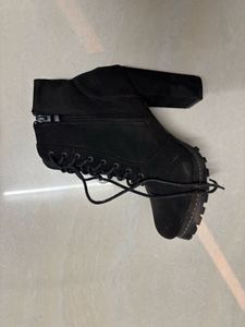 Black Lace Up Ankle Boots