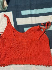 Primark Orange Crochet Crop Top