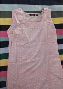 Vintage Pink Sleeveless Dress With Pant