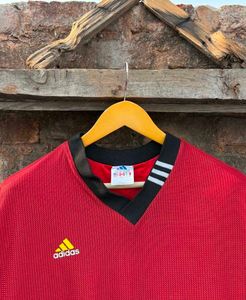 Vintage 90s Adidas Red Goalie Soccer Jersey XL