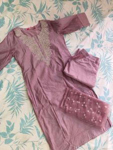 Pink Chanderi Silk Kurta Set