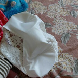 White Lace Puff Sleeve Top