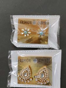 Handmade Kundan Stud Earrings( Combo of 2)