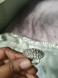 Rhinestone Statement Ring( adjustable Ring )