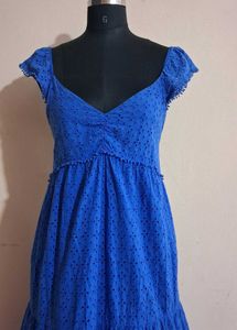 Blue Eyelet Maxi Dress