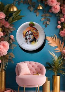 Krishna 🍽 Plate Painting Draw Handmade Work