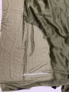 Women Olive Green Heavy Party Wear Saree