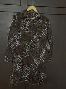 Tiger Print Brown Dress
