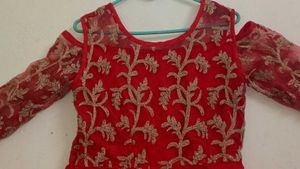 Rust Red Colour ❤️ Anarkali Off Cut Shoulder