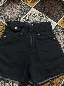 Black Denim Shorts