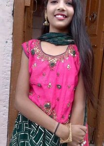 Embroidered Pink Top &amp; Geometric Print Skirt Set