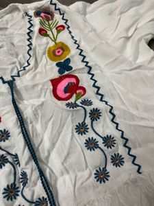 Embroidered White Dress