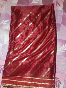 crape Red &amp; Gold  saree