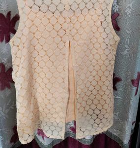 Peach Lace Tank Top