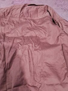 Dusty Rose Button-Down with Rhinestone Collar